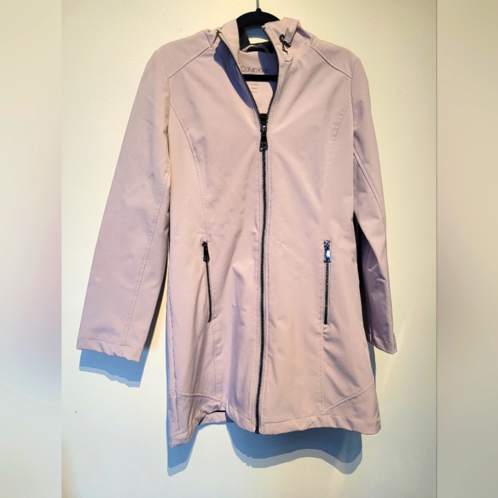 Calvin Klein Light Pink Hooded Long Zip Jacket